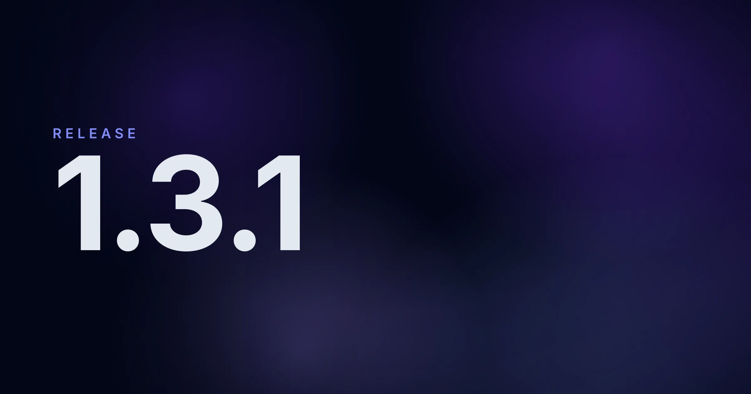 The version number 1.3.1 over a dark indigo wash, beneath RELEASE.
